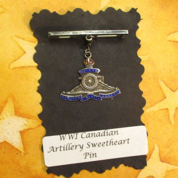 WWI ROYAL ARTILLERY British Empire Sweetheart Brooch~STERLING Military Brooch - Picture 1 of 11